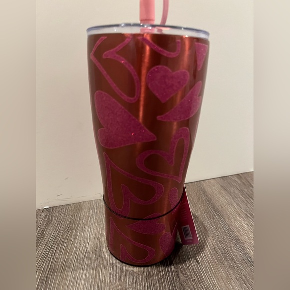 Super Cute Shimmering Hearts Tumbler with Heart Topper- 30 oz- NWT - Picture 3 of 5